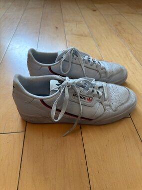 adidas Men’s White Sneakers with Red Accent